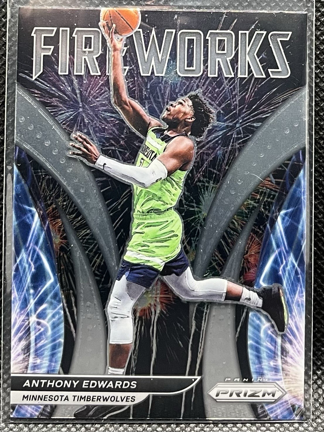 2021-22 Panini Prizm - Fireworks Anthony Edwards #23