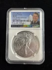2024 (P) Silver Eagle $1 FDOI MS70!!! (Rare) Anna Cabral SIGNED REAGAN LOW POP