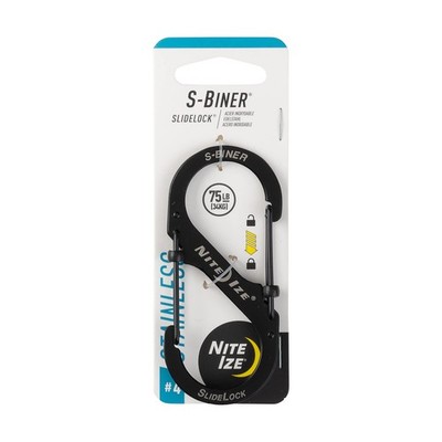 Nite Ize Unisex S-Biner Edelstahl Slide Lock, Schwarz, Größe 4 4, Schwarz 