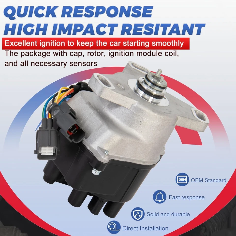 Ignition Distributor For Acura Honda B16A B16A2 B18C DOHC VTEC TD44U& TD68U OBD1 - Image 4 of 4