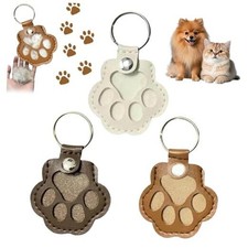 3 Pcs Pet Hair Storage Keychains, Cute Leather Paw Keychain Pet Hair Keepsake