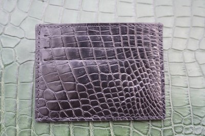 Black Genuine Crocodile Leather Credit Card Holder Wallet for men #W30