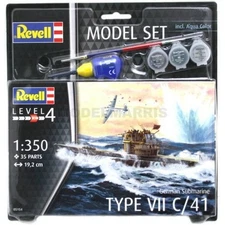 REVELL 65154 1/350 Model Set German Submarine Type VII C/41
