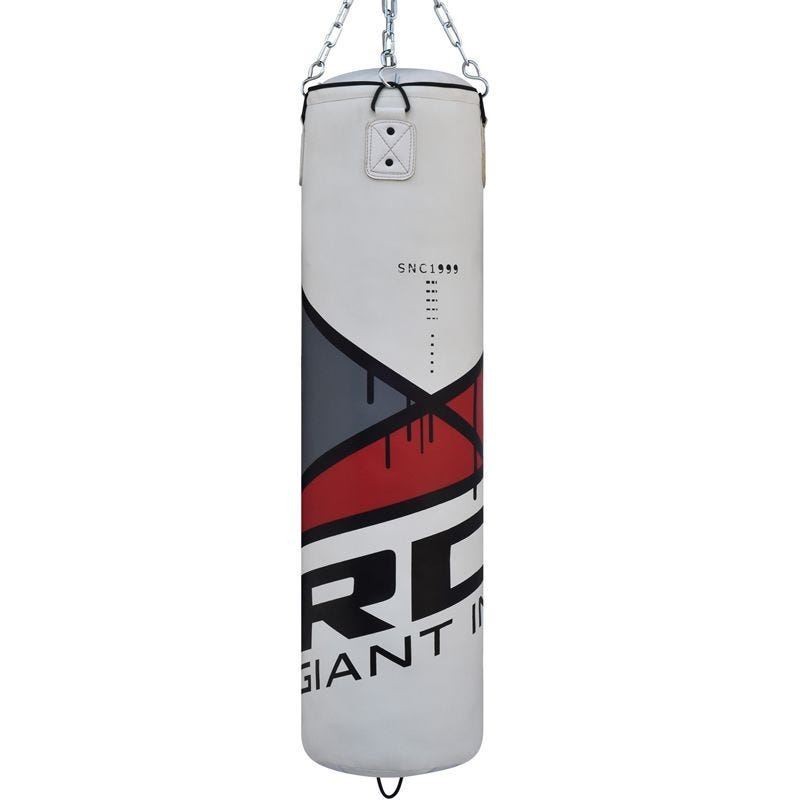 RDX F7 Ego Punch Bag 4ft/5ft - Red/White Boxing Bag for Fitness & Training