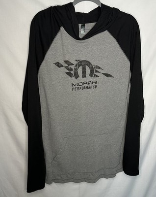 Mopar Performance Logo Long Sleeve T-Shirt With Hood Black Gray XXL 2X