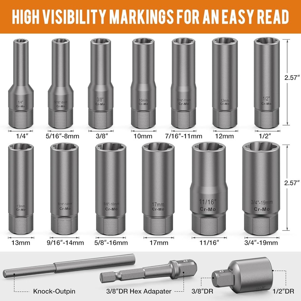 16PCS 3/8