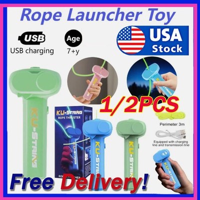 Glow in The Dark Loop Lasso Rope Launcher Propeller Loop Lasso String Shooter US