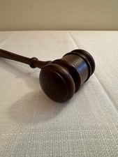 Vintage Cherry Wood Wooden Judge Auctioneer Mallet Gavel 10" Hammer Collectible