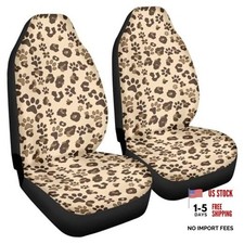 Car Seat Covers Front Set   2 Front Seat Covers for Cars, Brown Dog Paw