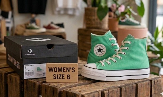 CONVERSE Chuck Taylor グリーン スニーカー 9.5 Converse Women's Chuck Taylor All Star Lift Platform in the