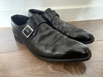 Crockett & Jones Chadwick 2 Herren Schwarz Einzel Mönch Riemen Leder Schuhe Größe 9,5