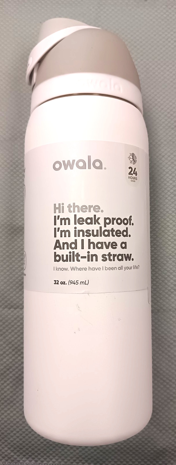 Owala 32oz Insulated Stainless Steel Water Bottle Shy Marshmallow (White)