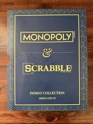 Indigo Collection 2-Pack Monopoly & Scrabble Board Games - Boxed Set 