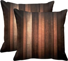 Set of 2 Throw Pillow Covers 18X18 Inches Brown Orange Copper and Pale Peach Abs