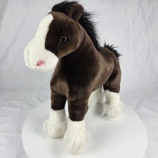 Gund Dale Clydesdale Brown White Horse Pony Plush Stuffed Animal Toy 11"