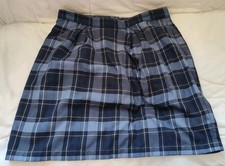 Lands' End Women's Pleated Skort Classic Navy Plaid 12