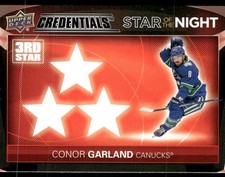 2021-22 Upper Deck Credentials #3S-4 Conor Garland Star of the Night: Third Star
