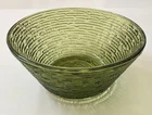 Vintage Anchor Hocking Soreno Avocado Green Serving Bowl 8.5" MCM Bark Glass