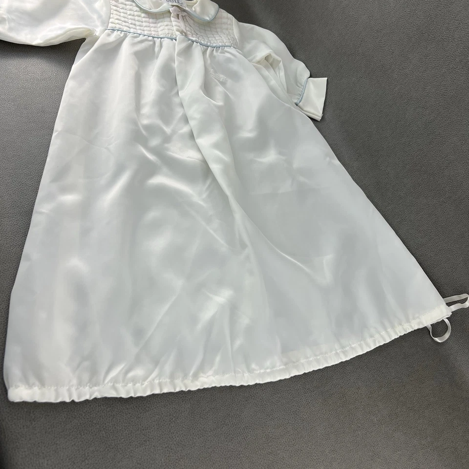 Vestido de bautizo infantil vintage Baby Dior blanco satinado hecho en EE. UU. Foto 4 de 4