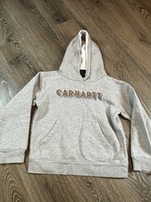 Carhartt Hoodie Sweatshirt Gray Youth Small 8-10 Workwear