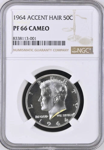 1964 Accented Hair Silver Proof Kennedy Half Dollar 50C NGC PF66 Cameo BBC