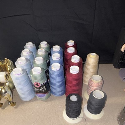 Lot Of 19! Serger thread spools Maxi-Lock mixed colors full/partials