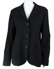 JIL SANDER Black Woven Notch Lapel Single-Breasted Button-Front Jacket 40