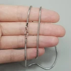 Vintage Sterling Silver Snake Chain Necklace 15 Inch Long Spring Ring Clasp