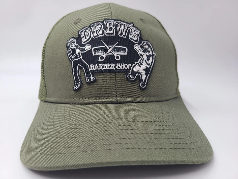 Drews Barbería Tienda Parche Malla Camionero Snapback Sombrero Gorra Barba Cuidado del Cabello Hombres Verde Foto 2 de 4