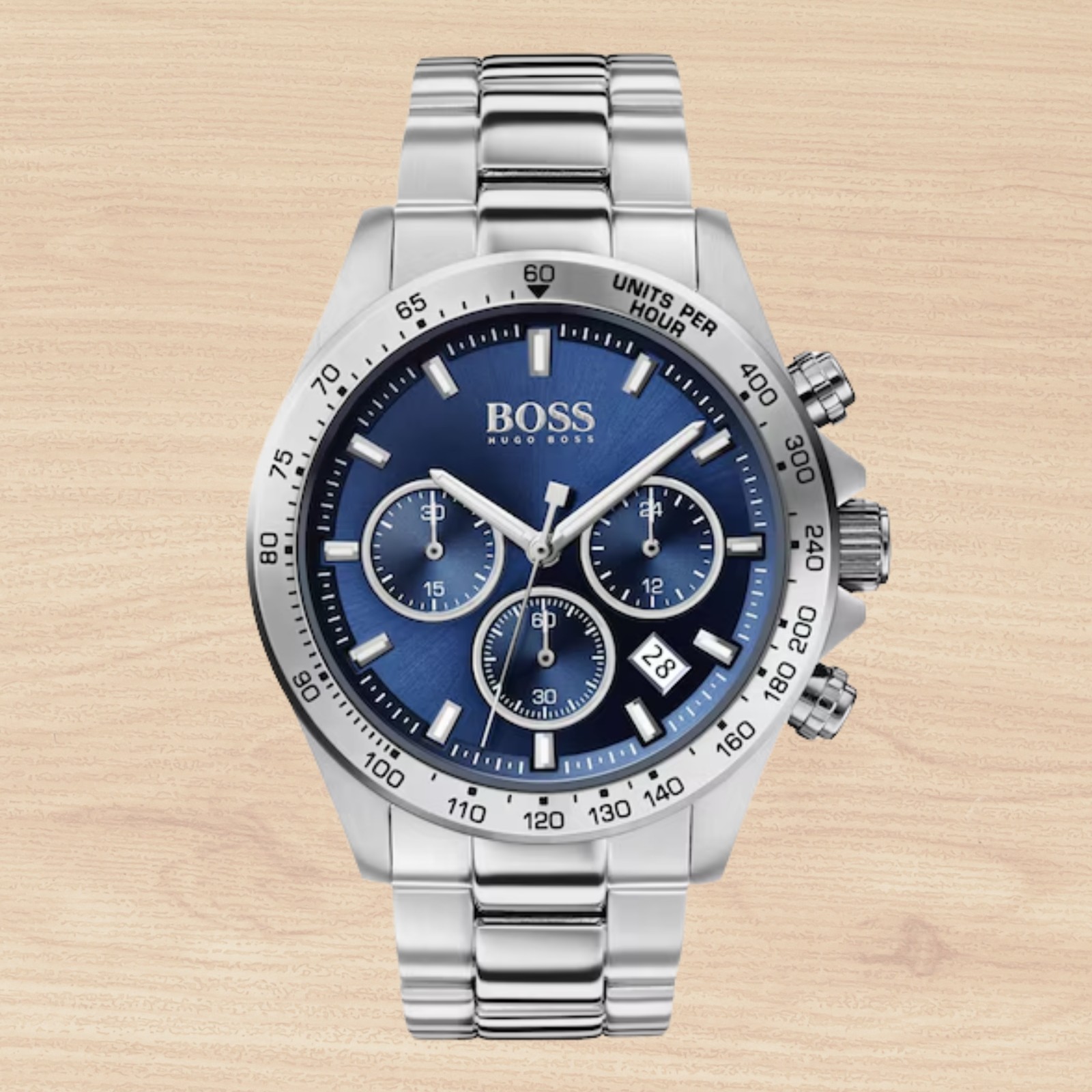Hugo Boss HB1513755 Hero Men’s Chronograph Watch – Blue Dial – Stainless Steel