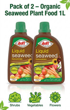 2 X Doff Liquid Seaweed Concentrate Organic Plant Food 1L for Shrubs Vegetables 6.46 per litre