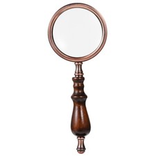 Portable Handheld Glass with Wood Frame for Newspaper Reading