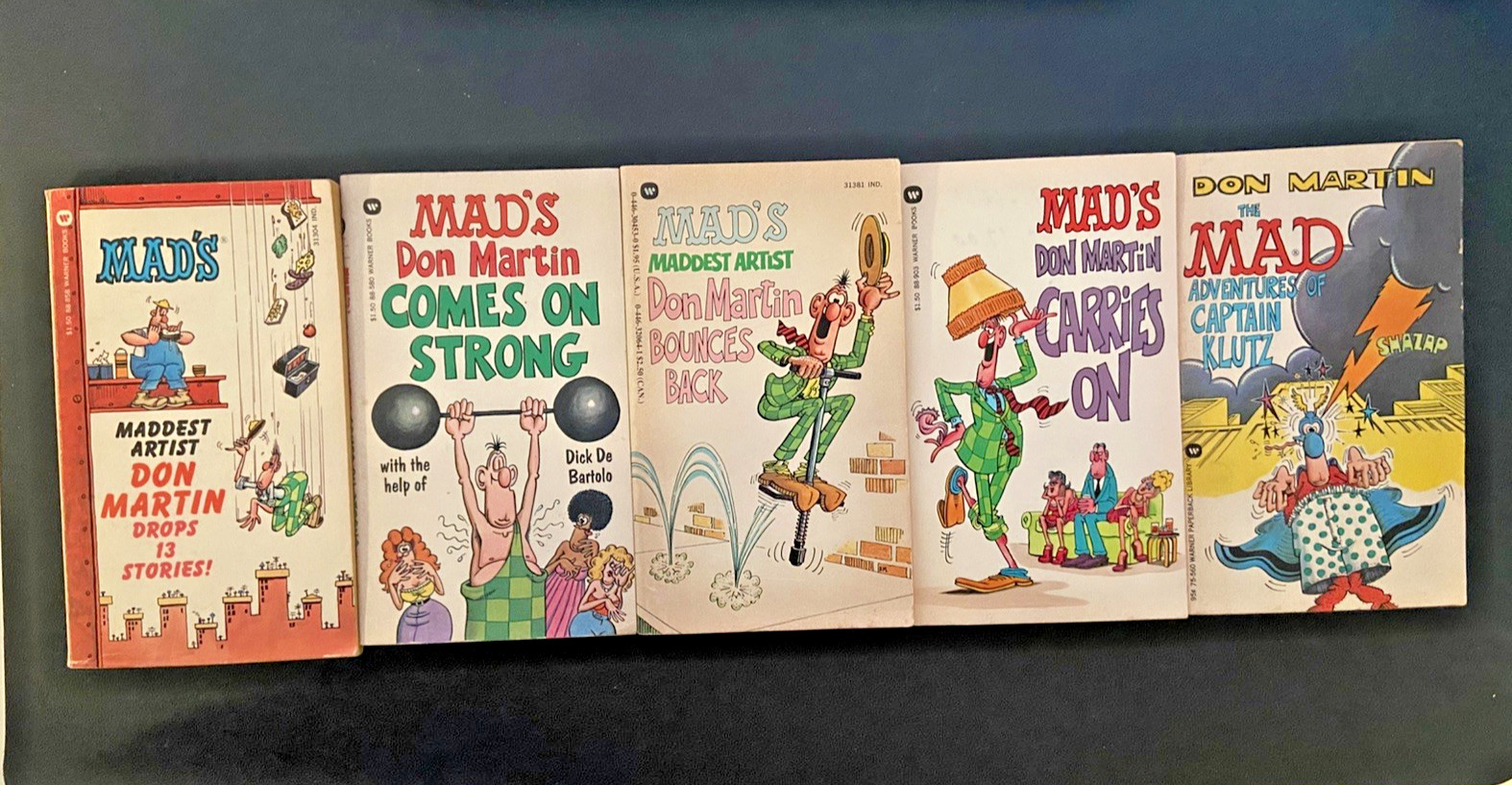 LOT of 5 MAD's (MAGAZINE) Don Martin Paperback Books