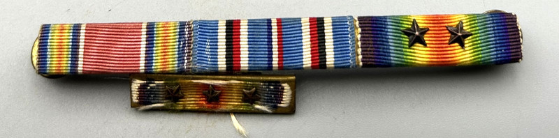 WWI Victory & WWII Freedom Victory Ribbon Bars With Campaign Stars Lot Of 4