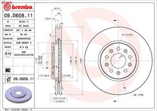 X2 PCS FRONT BRAKE DISC ROTOS X2 PCS SET 09.D608.11 BREMBO I