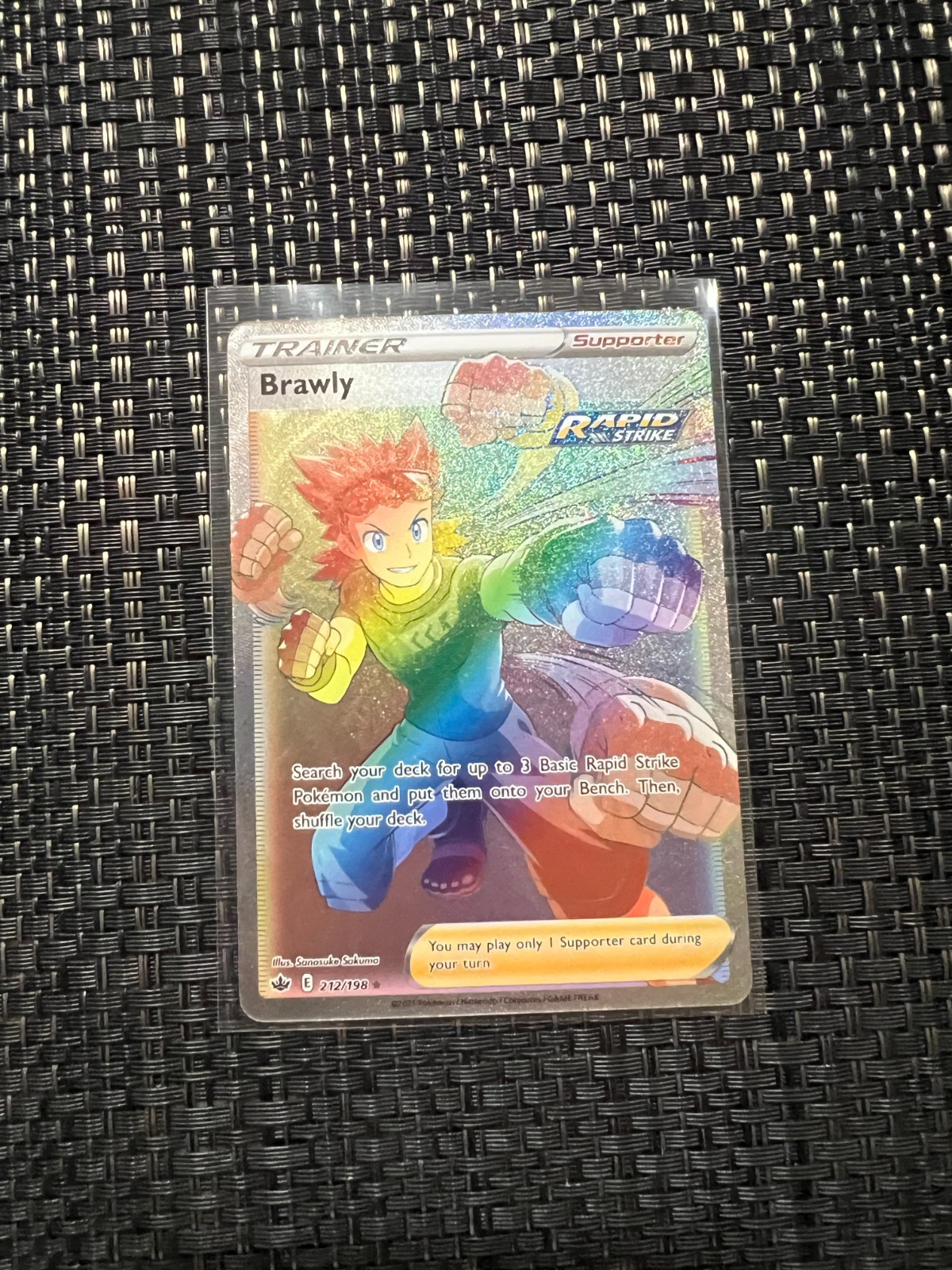2021 Pokémon TCG Chilling Reign Brawly FA 212/198 Rainbow Secret Rare NM