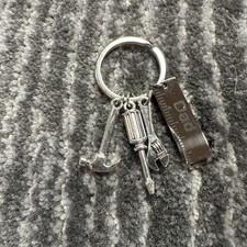 Dad Keychain Tools Dangle Gift For Father s Day Daddy Fix It Keyring Silver Tone