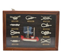 Beautiful Vintage French  Picture Sea knots Wooden Frame Handmade Nautical gift