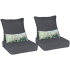 6-Piece Outdoor Patio Deep Chair Cushion Set Patio Furniture Cushion Charcoal