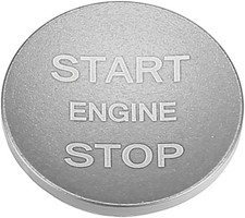 Engine Start Stop Button Cover One Click Push Start Button Sticker Silver Tone