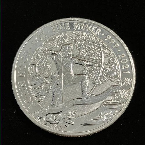 2021 Great Britain Myths And Legends Robin Hood 1oz. .999 Pure Silver Coin BU A