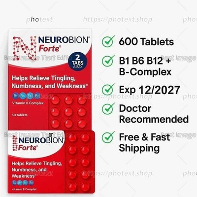 Neurobion Forte 600 Tabs | B1 B6 B12 B-Komplex Supplement | Ablaufdatum...