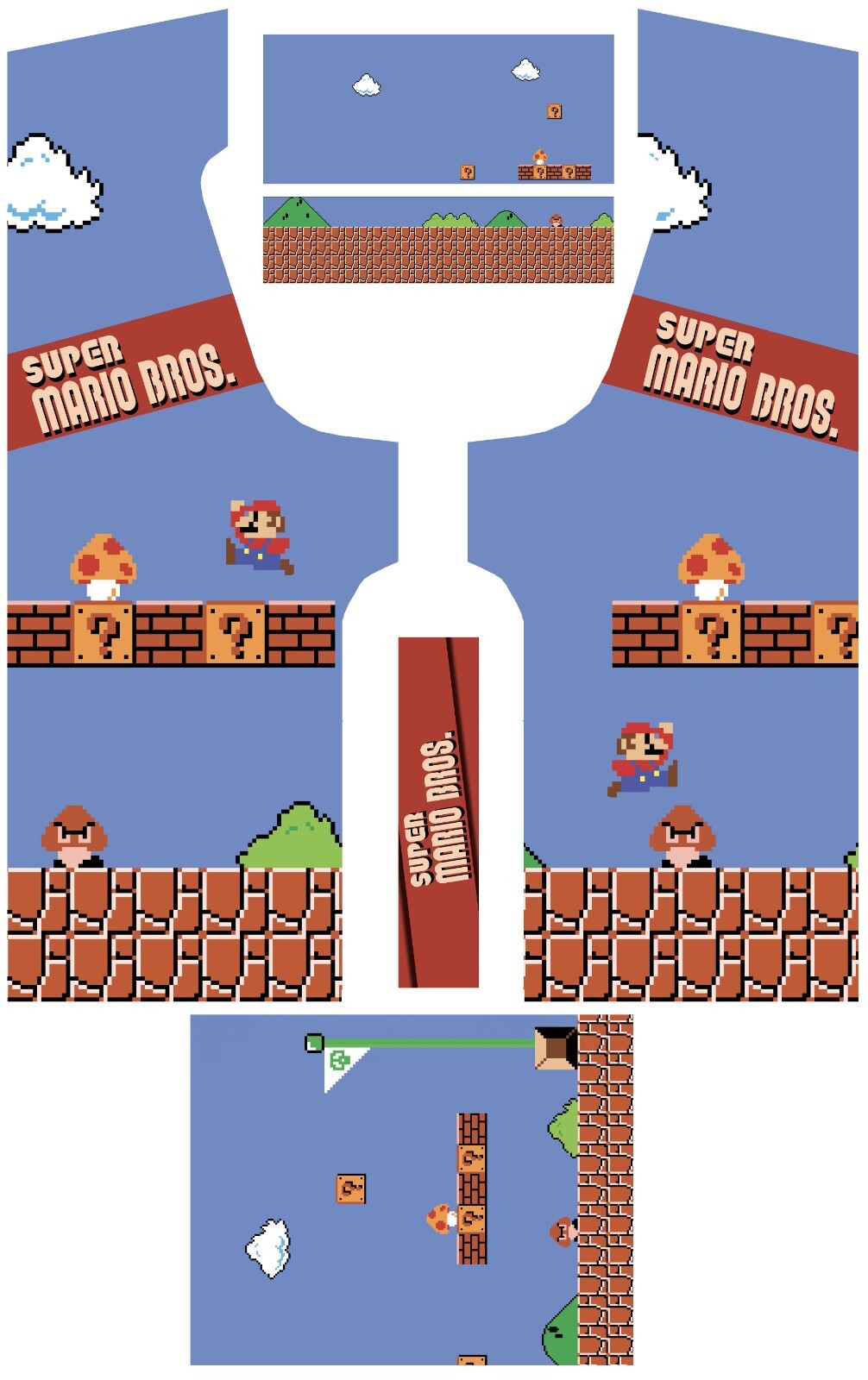 Stickers Mario Modèle 3T pour Borne d'Arcade XL Déco Vinyle