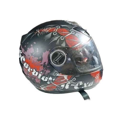 Casco completo de motocicleta Scorpion Snell M2005 EXO 400 - rojo medio y negro Foto 2 de 4
