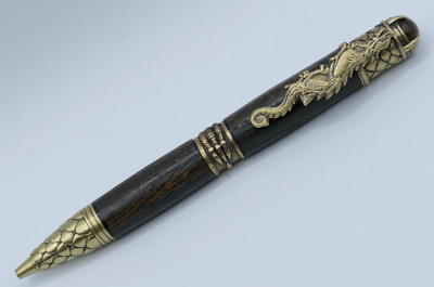 Drachenkugelschreiber Mooreiche ca. 4000 J. alt UNIKAT Handgedrechselt Pen