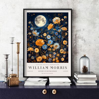 William Morris Druck, Morris Ausstellungsposter, Blue Collection Moon (65e)