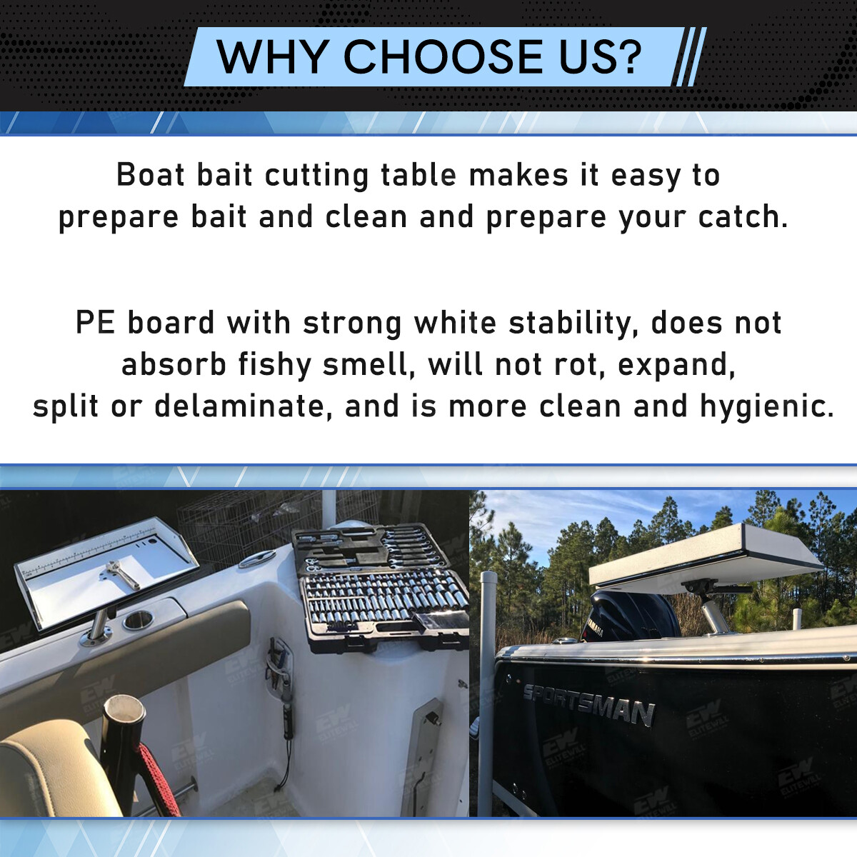 boat cutting board bait table scotty mount