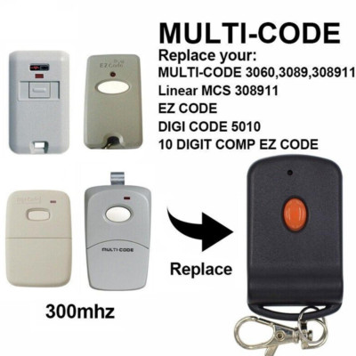 Garage Door Opener Mini Remote Transmitter For MultiCode 3060 3089 4120, 300mhz