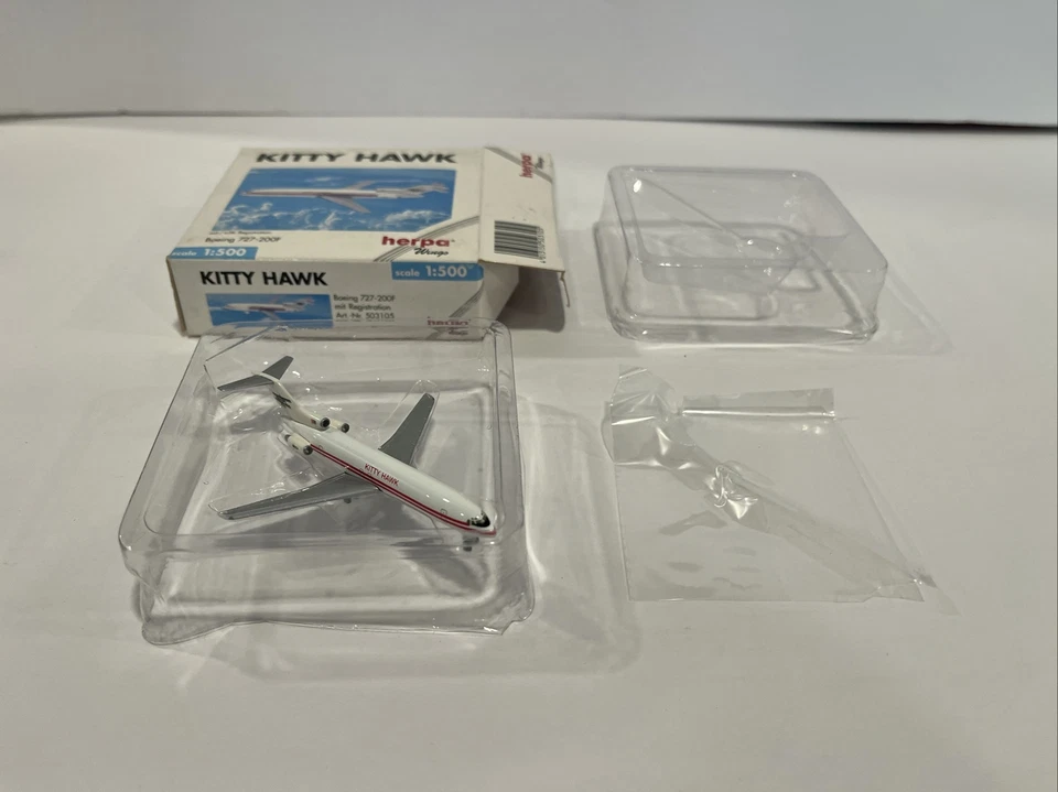 1:500 Herpa Kittyhawk Airlines Boeing 727 Jet Toy Model Die Scale Set Airplane - Image 3 of 4
