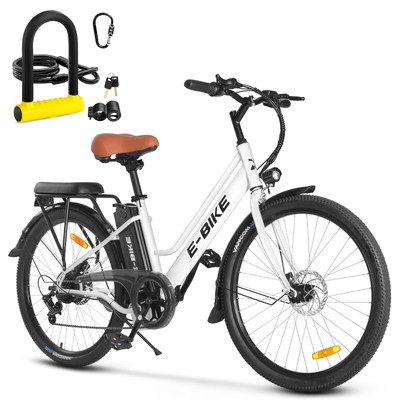 26'' Electric Bike Cruiser Bike Snow Beach City Commuter E-Bikes 36V Battery